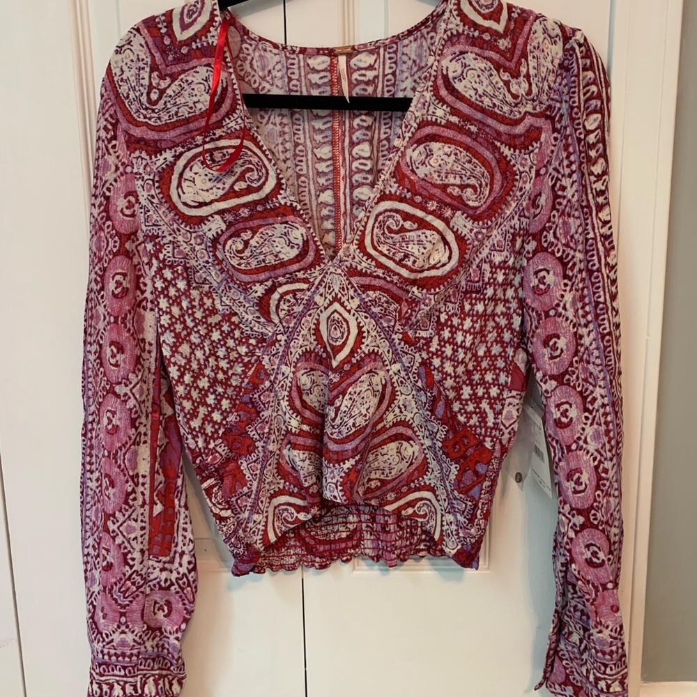 Patterned free people blouse